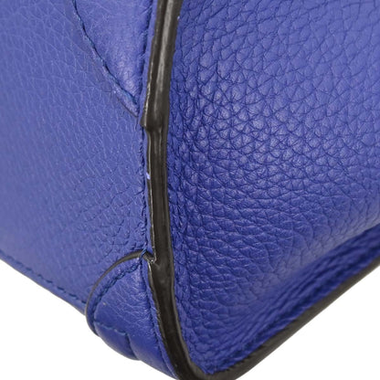 Celine Blue Leather Nano Luggage Tote Bag