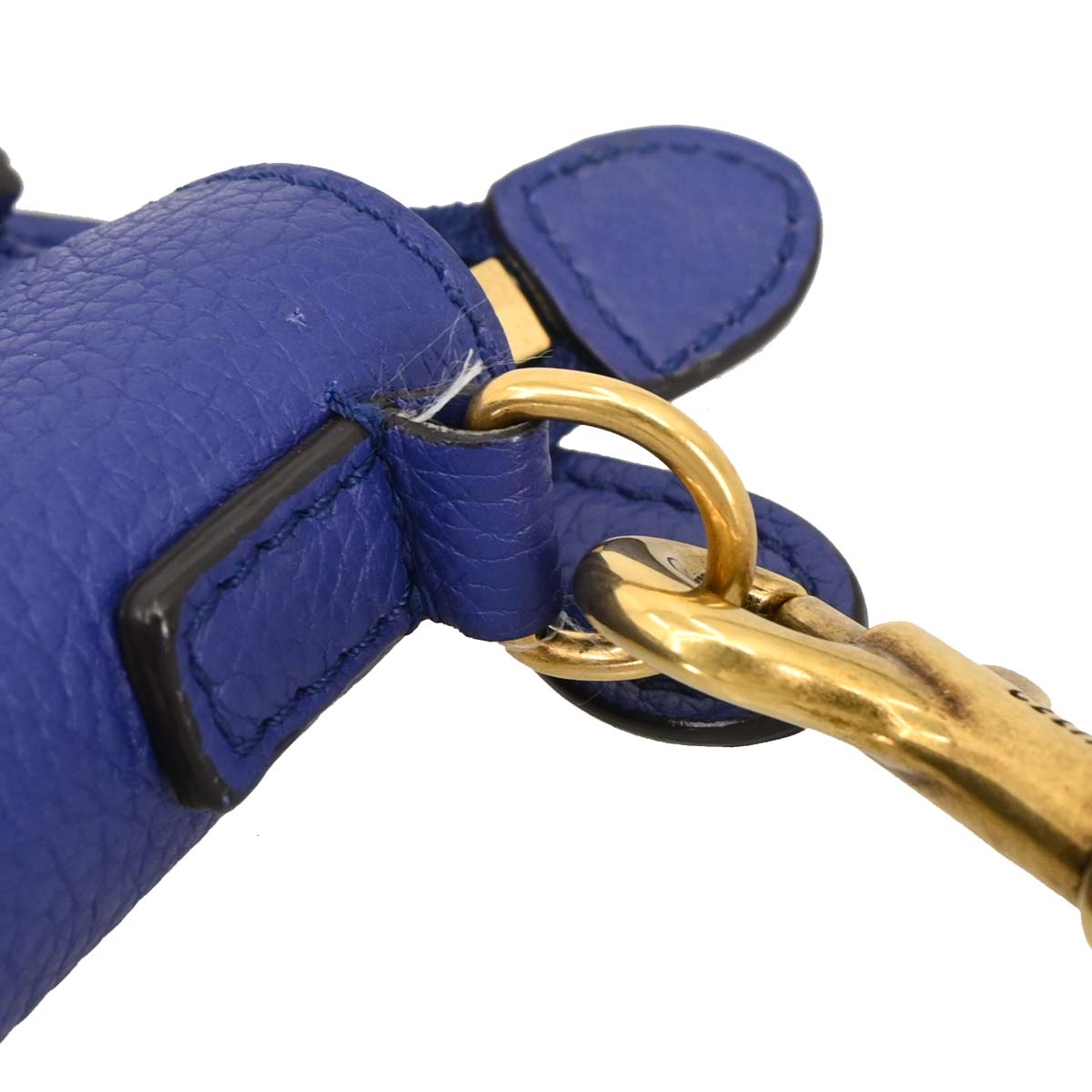 Celine Blue Leather Nano Luggage Tote Bag