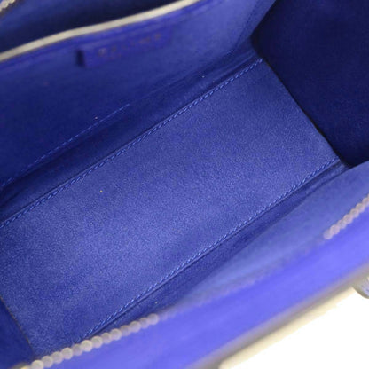 Celine Blue Leather Nano Luggage Tote Bag