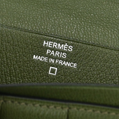 Hermes * Olive Green Alligator Bearn Soufflet Wallet