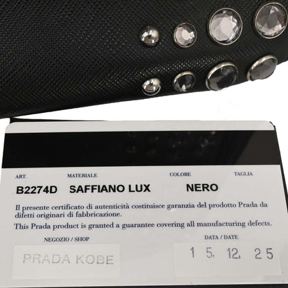 Prada Black Galleria Tote Studded 2way Shoulder Handbag