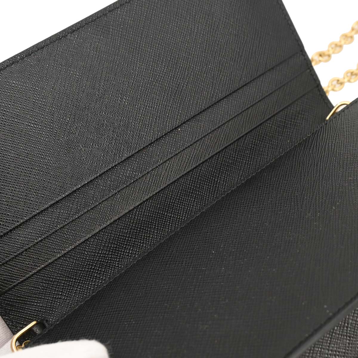 Prada Black Leather Chain Shoulder Bag