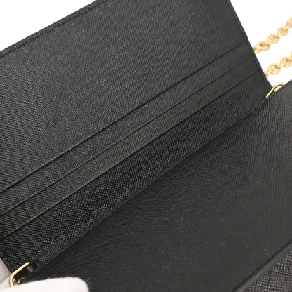 Prada Black Leather Chain Shoulder Bag