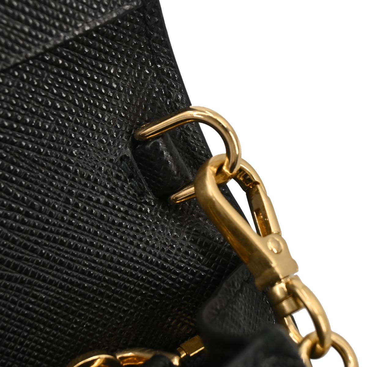 Prada Black Leather Chain Shoulder Bag