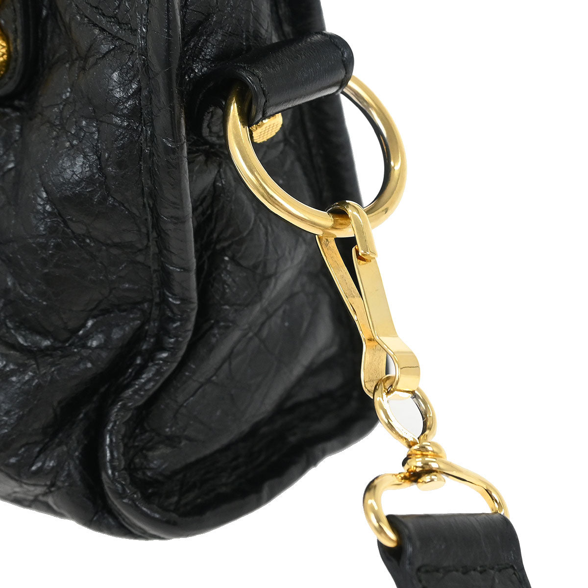 Balenciaga Black Lambskin Mini City 2way Shoulder Handbag