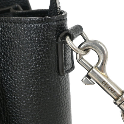 Celine Black Calfskin Nano Luggage Tote Bag