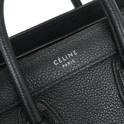 Celine Black Calfskin Nano Luggage Tote Bag