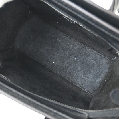 Celine Black Calfskin Nano Luggage Tote Bag