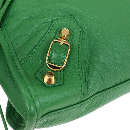 Balenciaga Green Lambskin City Small Handbag