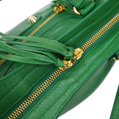 Balenciaga Green Lambskin City Small Handbag