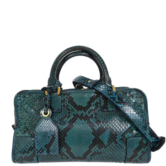 Loewe * Green Python Amazona 28 Handbag