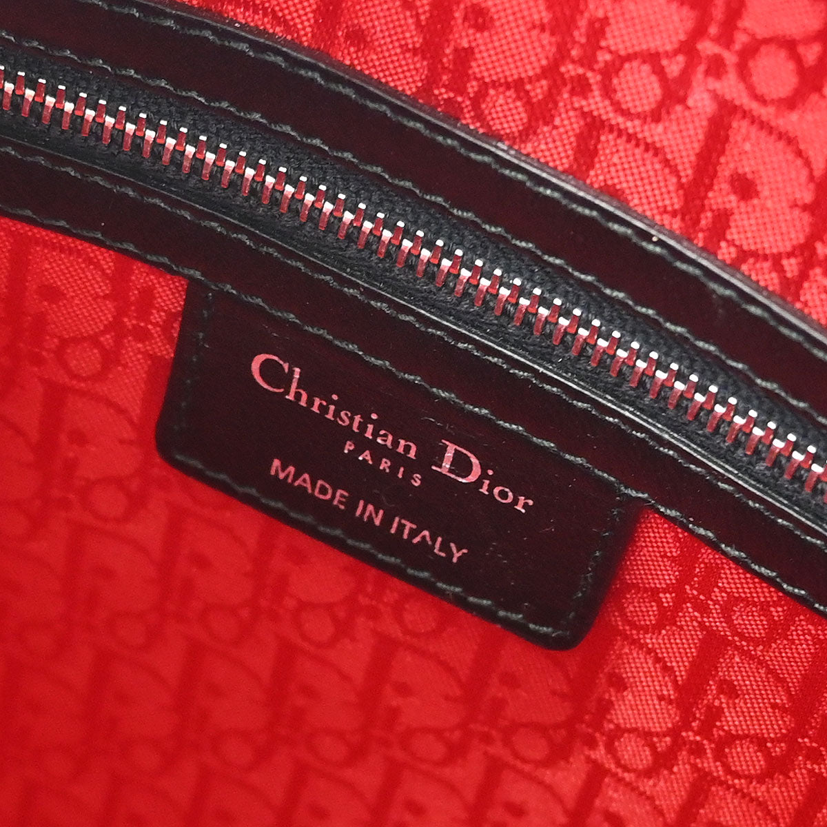 Christian Dior Black Lambskin Large Lady Dior Cannage 2way Handbag