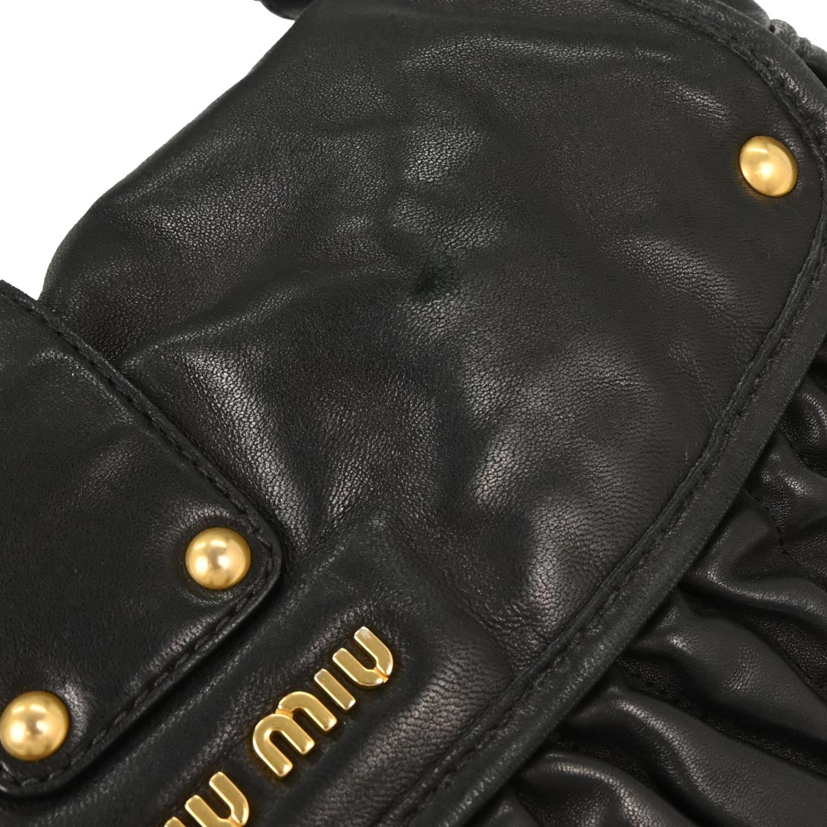 Miu Miu Black Lambskin Coffer 2way Shoulder Handbag
