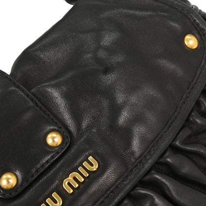Miu Miu Black Lambskin Coffer 2way Shoulder Handbag