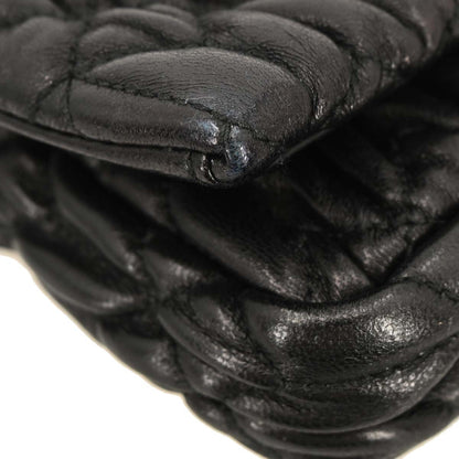 Miu Miu Black Lambskin Nappa Crystal Handbag