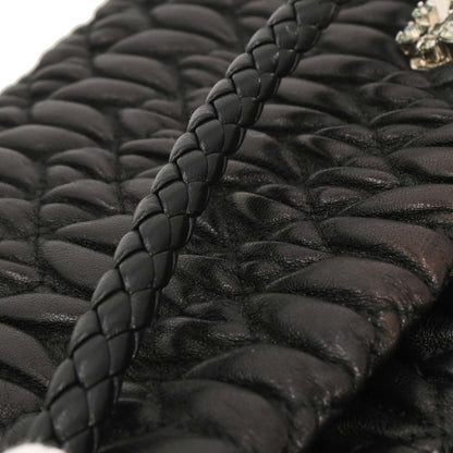 Miu Miu Black Lambskin Nappa Crystal Handbag