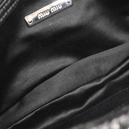 Miu Miu Black Lambskin Nappa Crystal Handbag