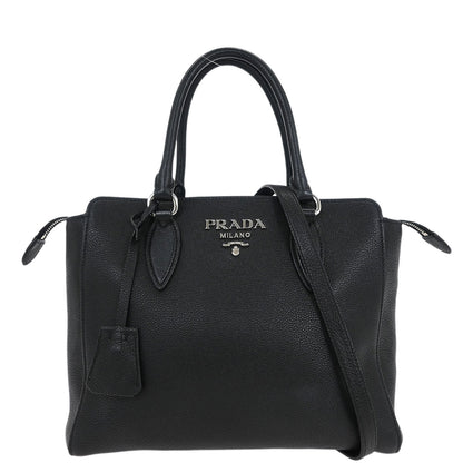 Prada Black 2way Shoulder Tote Handbag