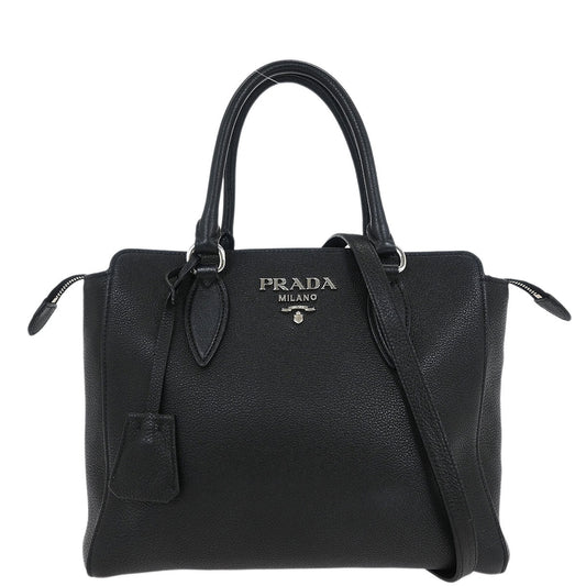 Prada Black 2way Shoulder Tote Handbag