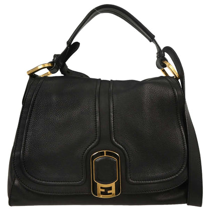 Fendi Black Leather Anna 2way Shoulder Handbag