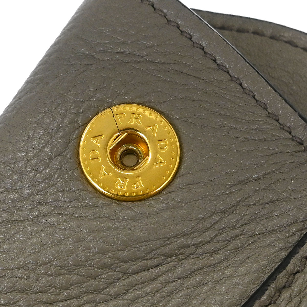 Prada Gray Leather 2way Shoulder Tote Handbag