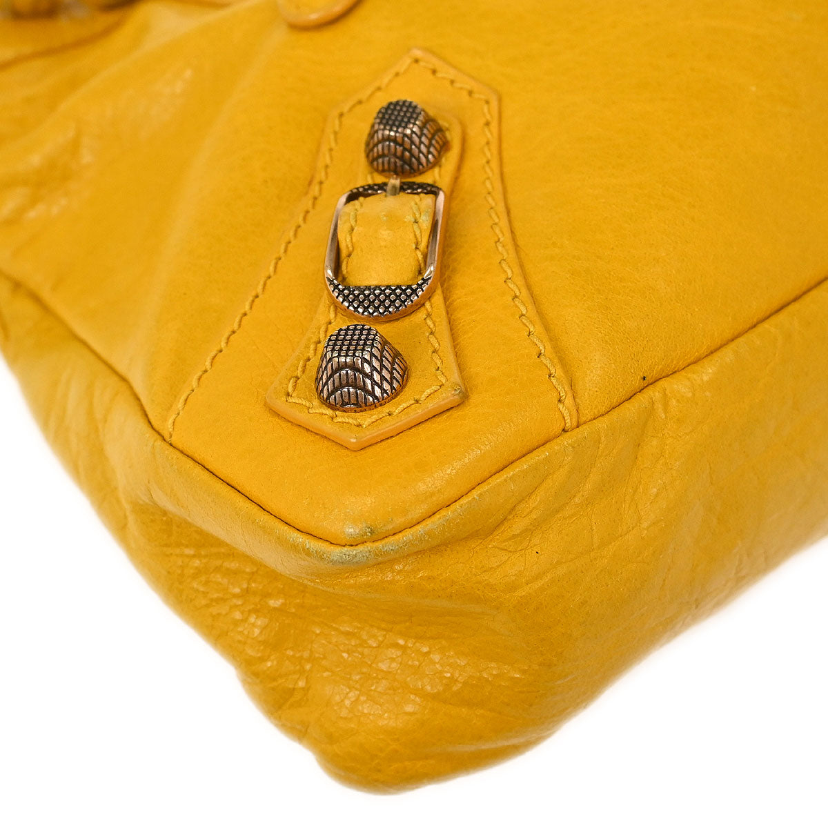 Balenciaga Yellow Lambskin The First 2way Shoulder Handbag