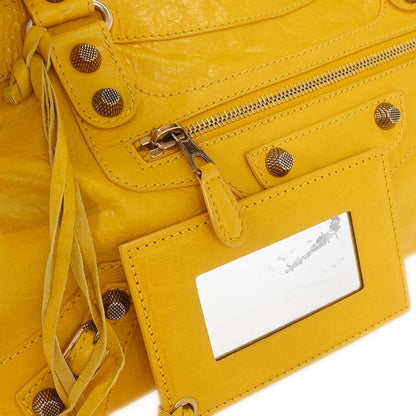 Balenciaga Yellow Lambskin The First 2way Shoulder Handbag