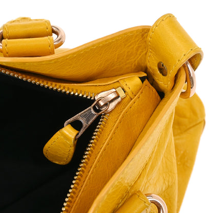 Balenciaga Yellow Lambskin The First 2way Shoulder Handbag