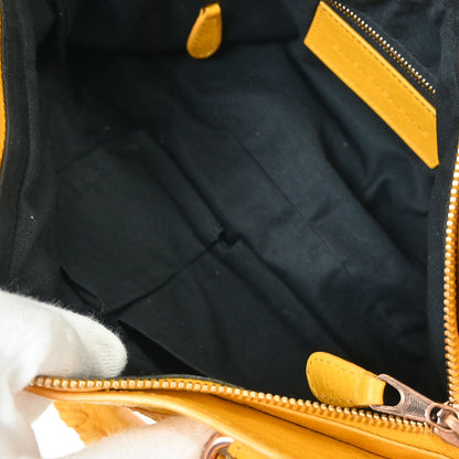 Balenciaga Yellow Lambskin The First 2way Shoulder Handbag