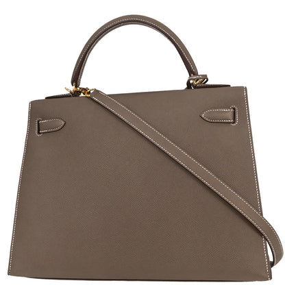 Hermes Etoupe Gray Epsom Kelly 32 Sellier 2way Shoulder Handbag