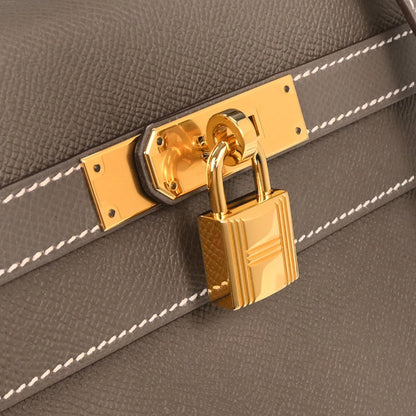 Hermes Etoupe Gray Epsom Kelly 32 Sellier 2way Shoulder Handbag