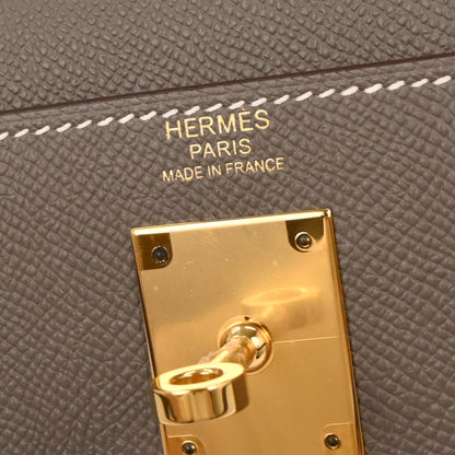 Hermes Etoupe Gray Epsom Kelly 32 Sellier 2way Shoulder Handbag
