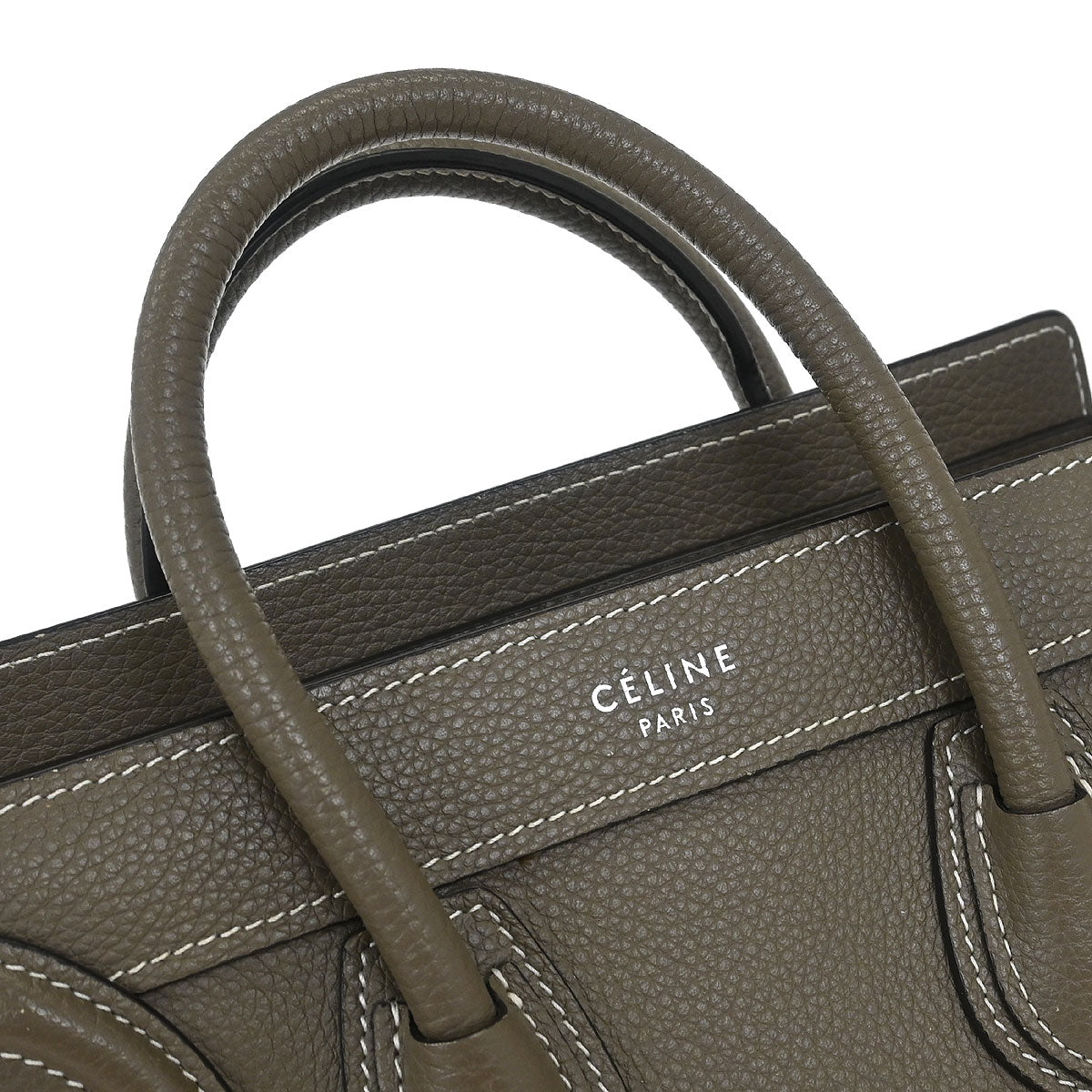 Celine Brown Leather Nano Luggage Tote Bag