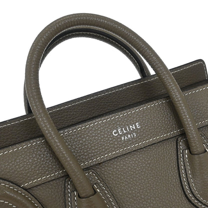 Celine Brown Leather Nano Luggage Tote Bag