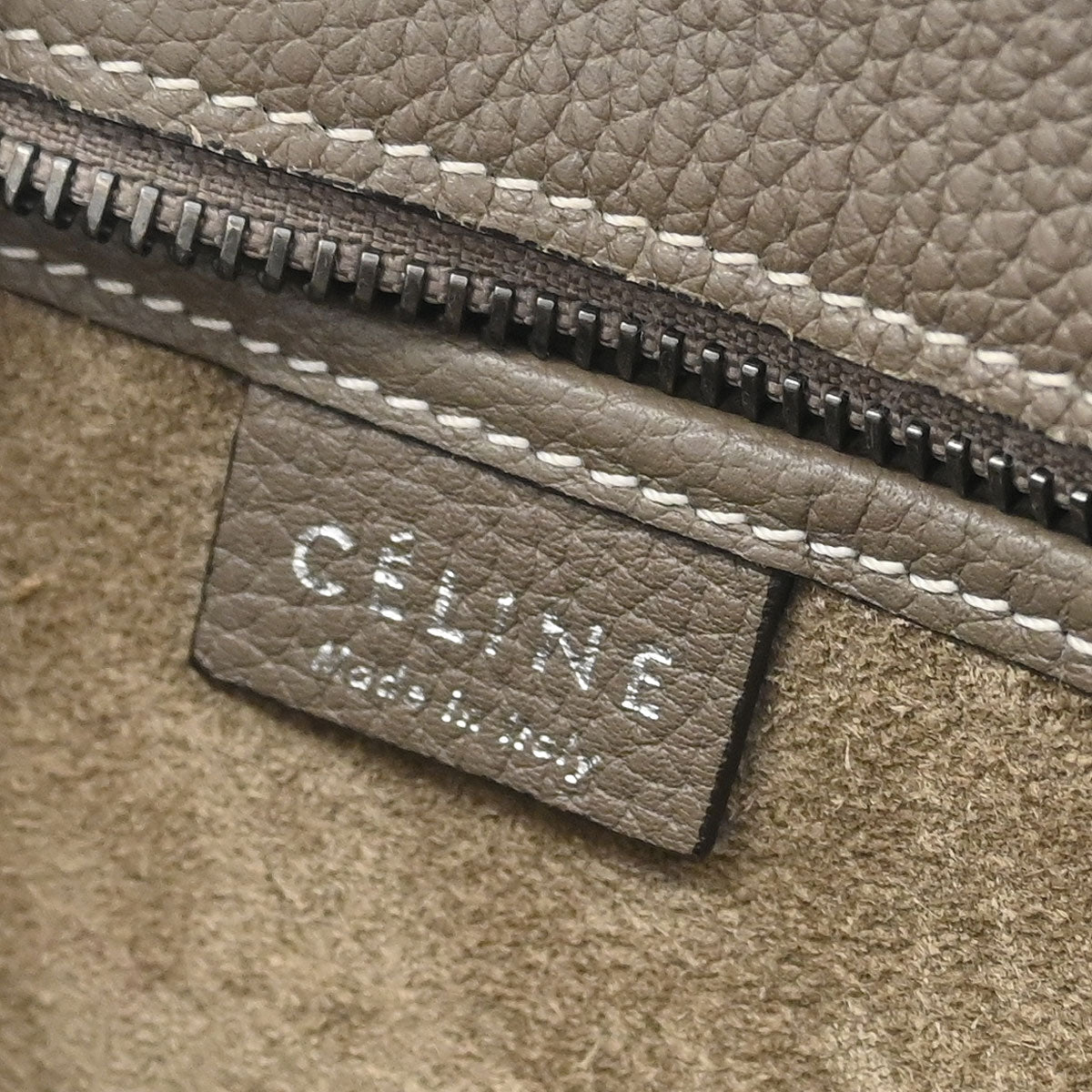 Celine Brown Leather Nano Luggage Tote Bag