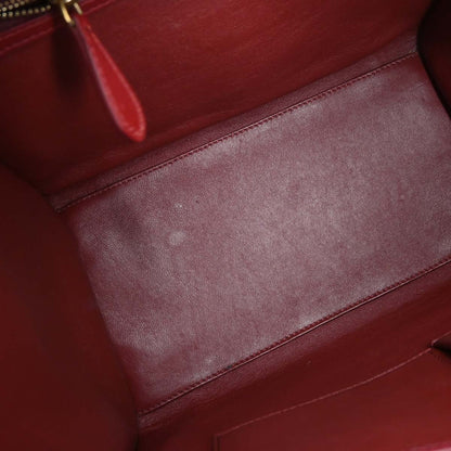 Celine Bordeaux Leather Mini Luggage Tote Bag