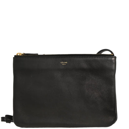 Celine Black Leather Trio Shoulder Bag