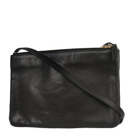 Celine Black Leather Trio Shoulder Bag