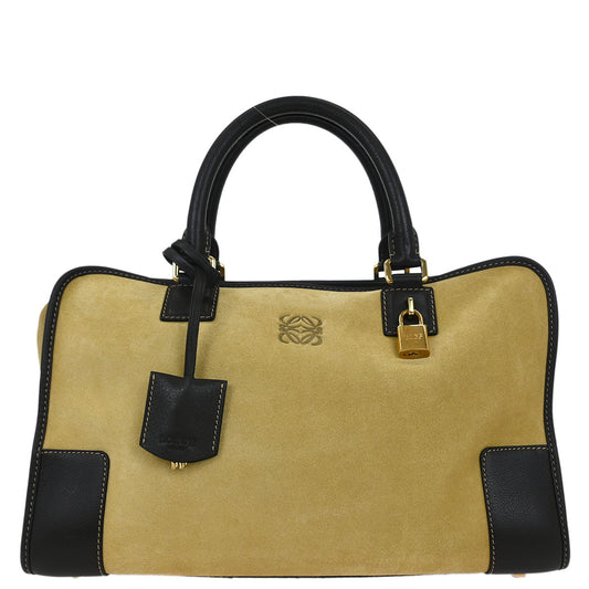 Loewe Beige Suede Amazona 36 Handbag