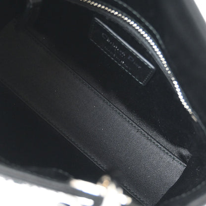 Christian Dior Black Satin Lady Dior Cannage 2way Shoulder Handbag
