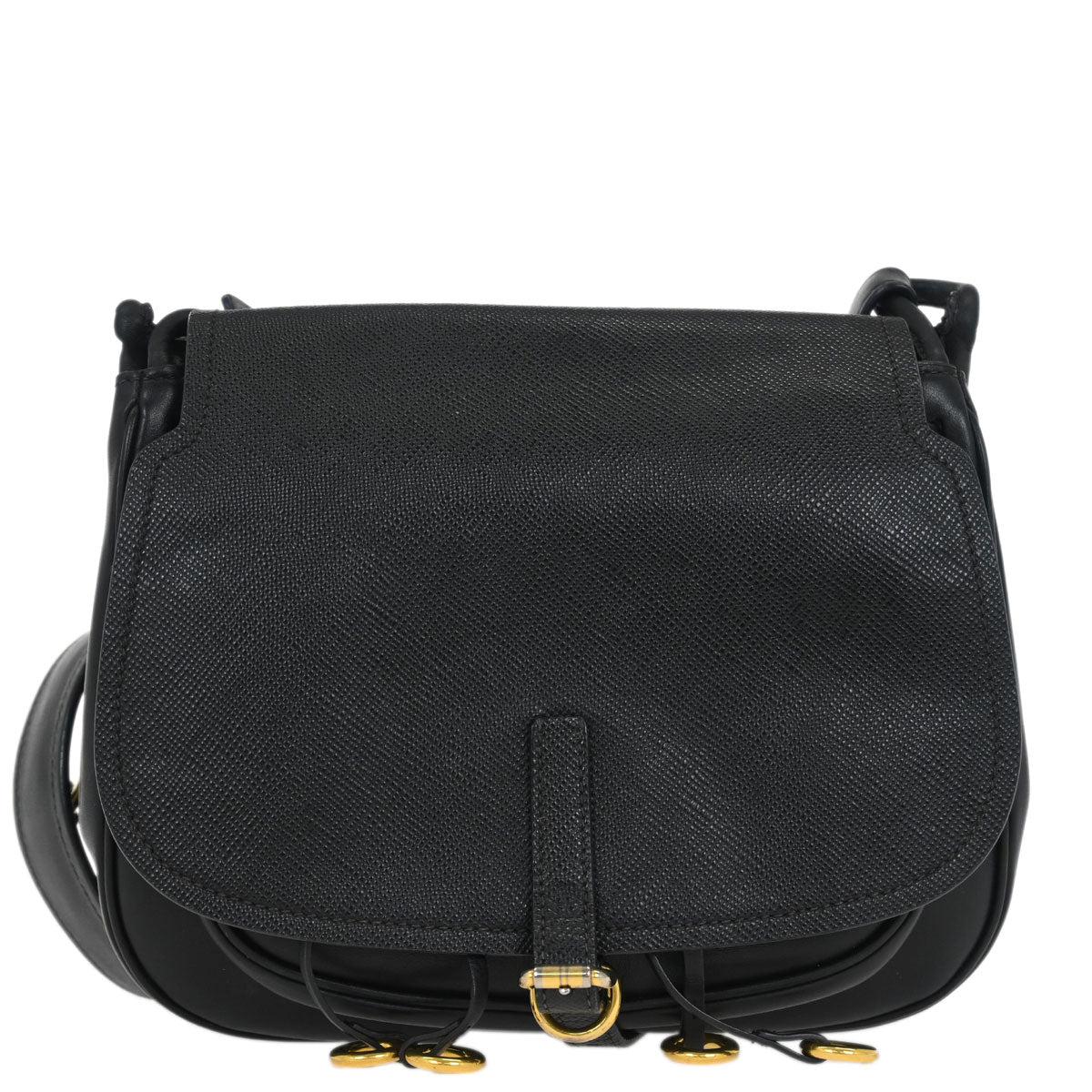 Prada Black Leather Corsaire Shoulder Bag