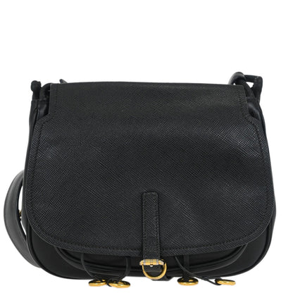 Prada Black Leather Corsaire Shoulder Bag