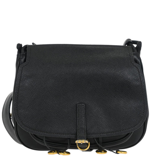 Prada Black Leather Corsaire Shoulder Bag