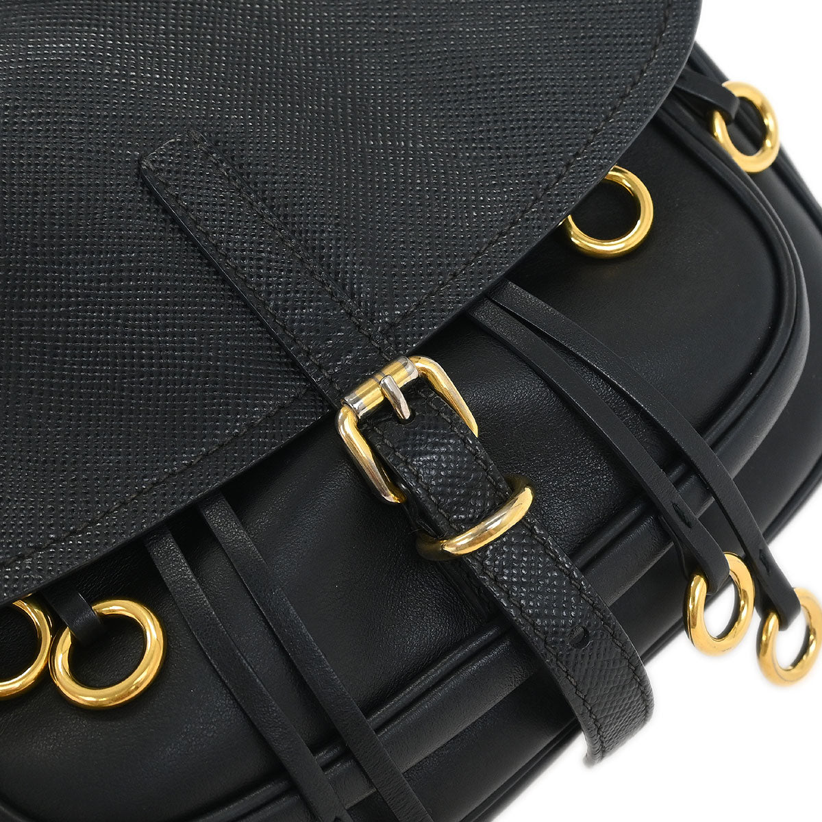 Prada Black Leather Corsaire Shoulder Bag