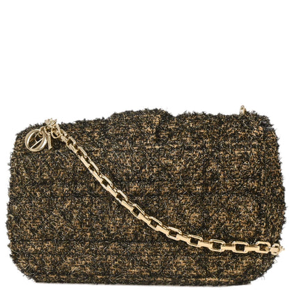 Christian Dior Black Tweed Rock Chain Shoulder Bag