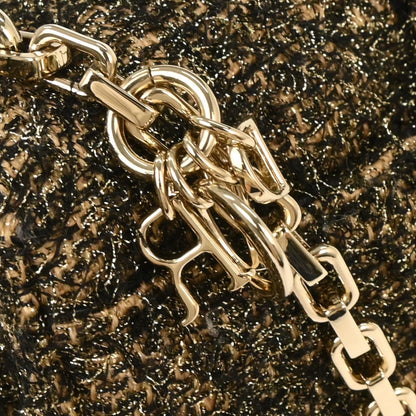 Christian Dior Black Tweed Rock Chain Shoulder Bag