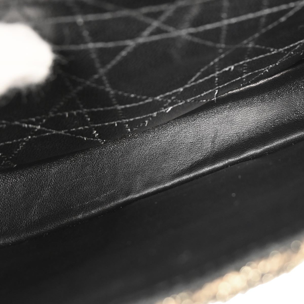 Christian Dior Black Tweed Rock Chain Shoulder Bag