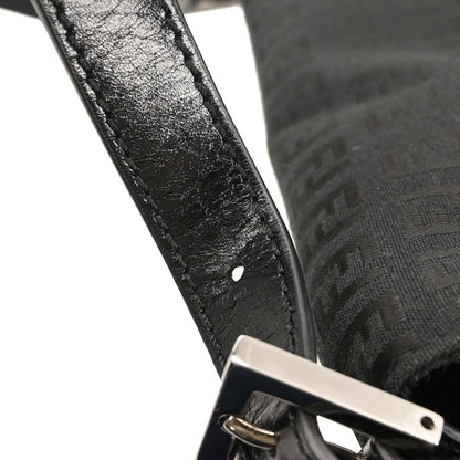 Fendi Black Canvas Zucchino Mamma Baguette Handbag