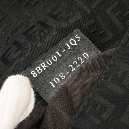 Fendi Black Canvas Zucchino Mamma Baguette Handbag