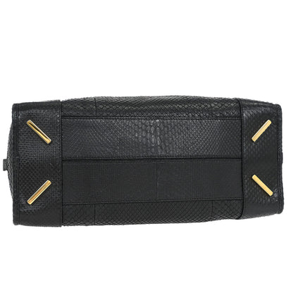 Loewe * Black Python Amazona 36 Handbag
